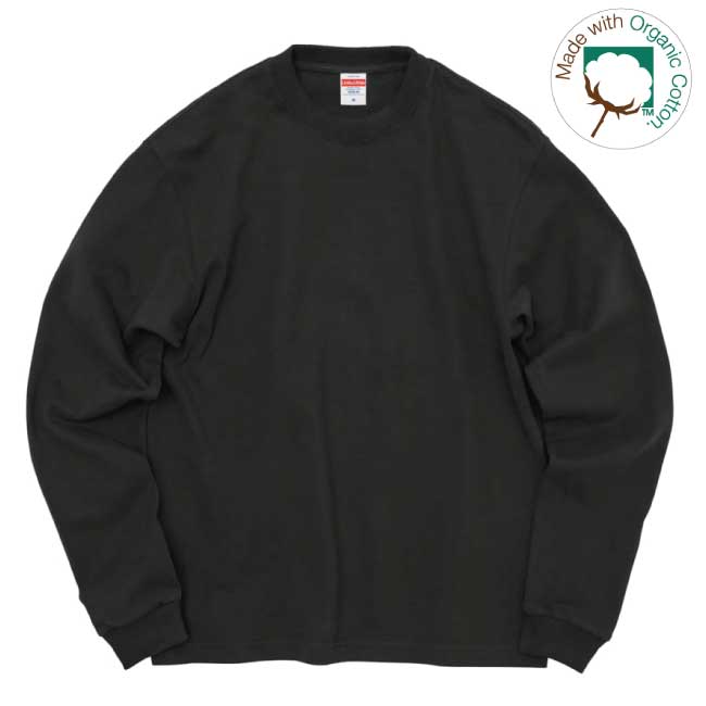 8.8オンス オーガニックコットン ロングスリーブ Tシャツ（2.1インチリブ）