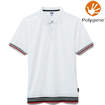 ライン入りベーシックドライポロシャツ（ポリジン加工）