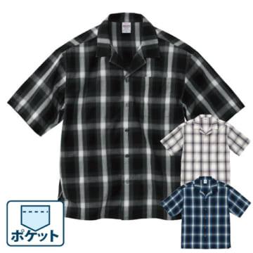 UnitedAthle（ユナイテッドアスレ）コットン オープンカラー ショートスリーブ シャツ