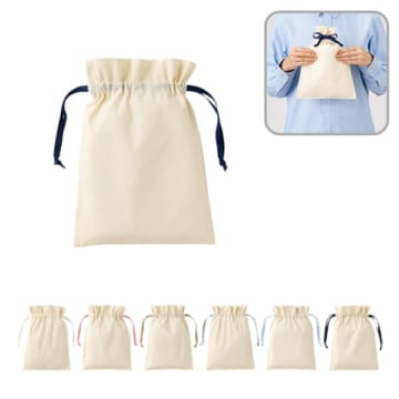 MARKLESS STYLE コットンカラーリボン巾着（M）